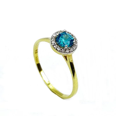 Arany Női Gyűrű Kék kővel