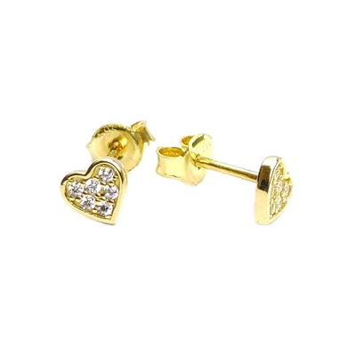 Arany szív alakú köves fülbevaló