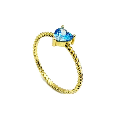 Arany női gyűrű kék kővel