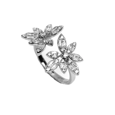 Ezüst köves  nyitott gyűrű