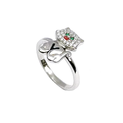 Ezüst cicás gyűrű