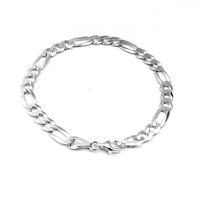 Ezüst Férfi  figaró karlánc