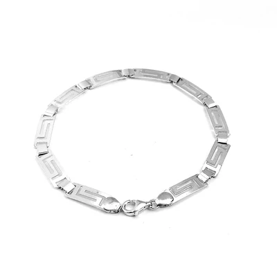 Ezüst görög mintás karkötő