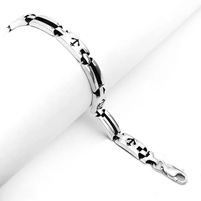 Ezüst férfi karkötő