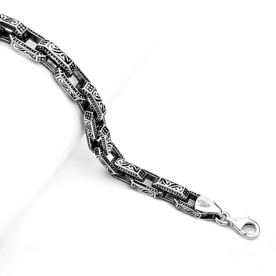 Vastag ezüst férfi karlánc