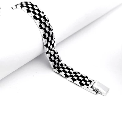 Antikolt ezüst férfi karlánc