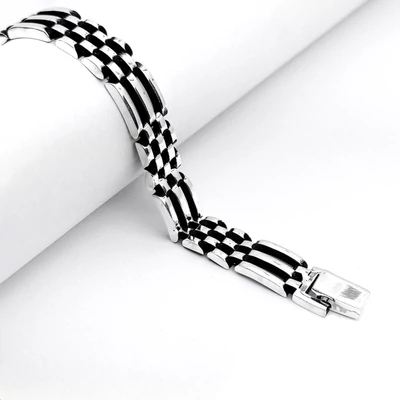 Antikolt ezüst férfi karlánc